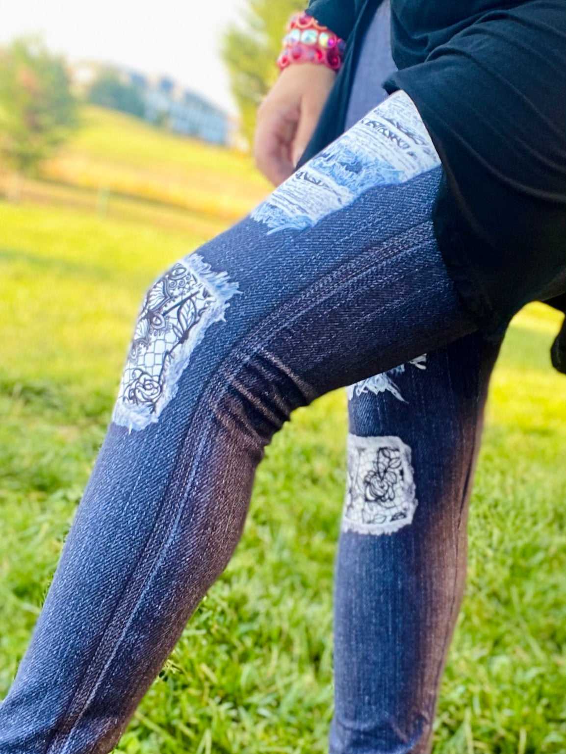 Women's Stretchy Skinny Jeggings, Vintage and Distressed Tights Denim Jeans  Leggings, Slim Pants – Stars and Stripes Design – Your Megastore