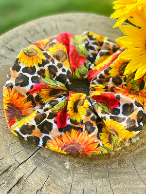 Sunflower Obsession Rose Hair Scrunchie