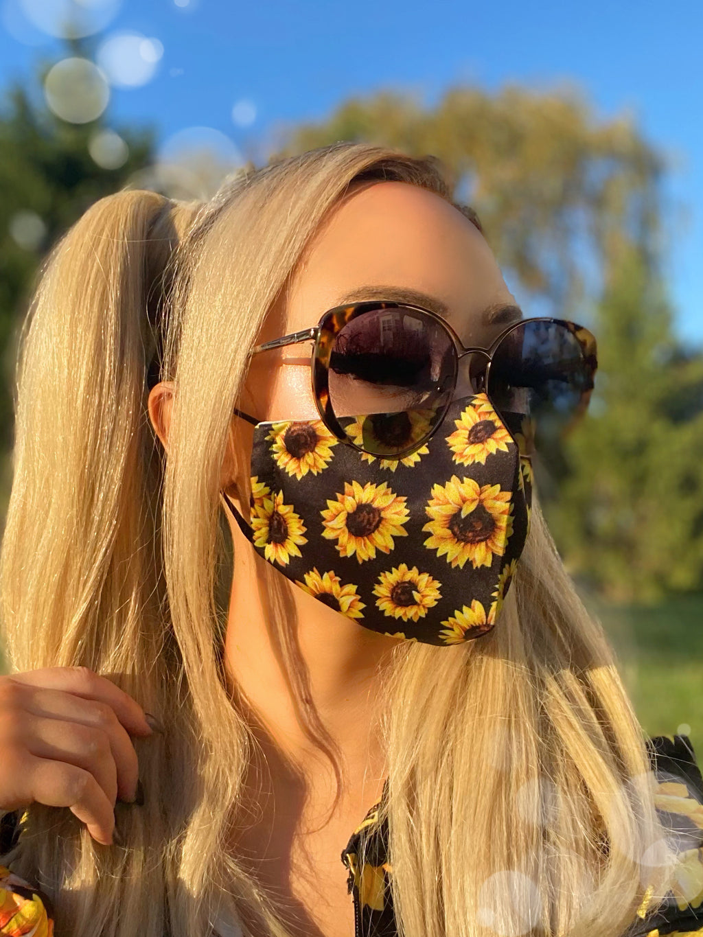 Yellow Sunflower Washable Face Mask