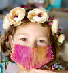 Pink Yellow Sparkly Rhinestone Face Mask