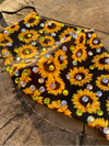 Sparkly Sunflower Face Mask with Rhinestones