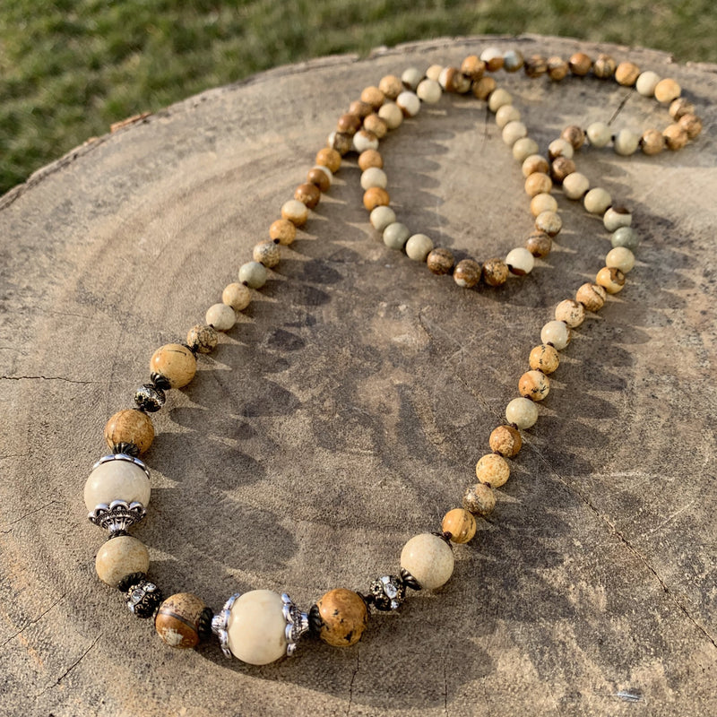 Jasper Stone Bead Necklace