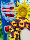 Red Buffalo Plaid Sunflower Hair Scrunchie