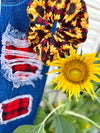 Red Buffalo Plaid Sunflower Hair Scrunchie