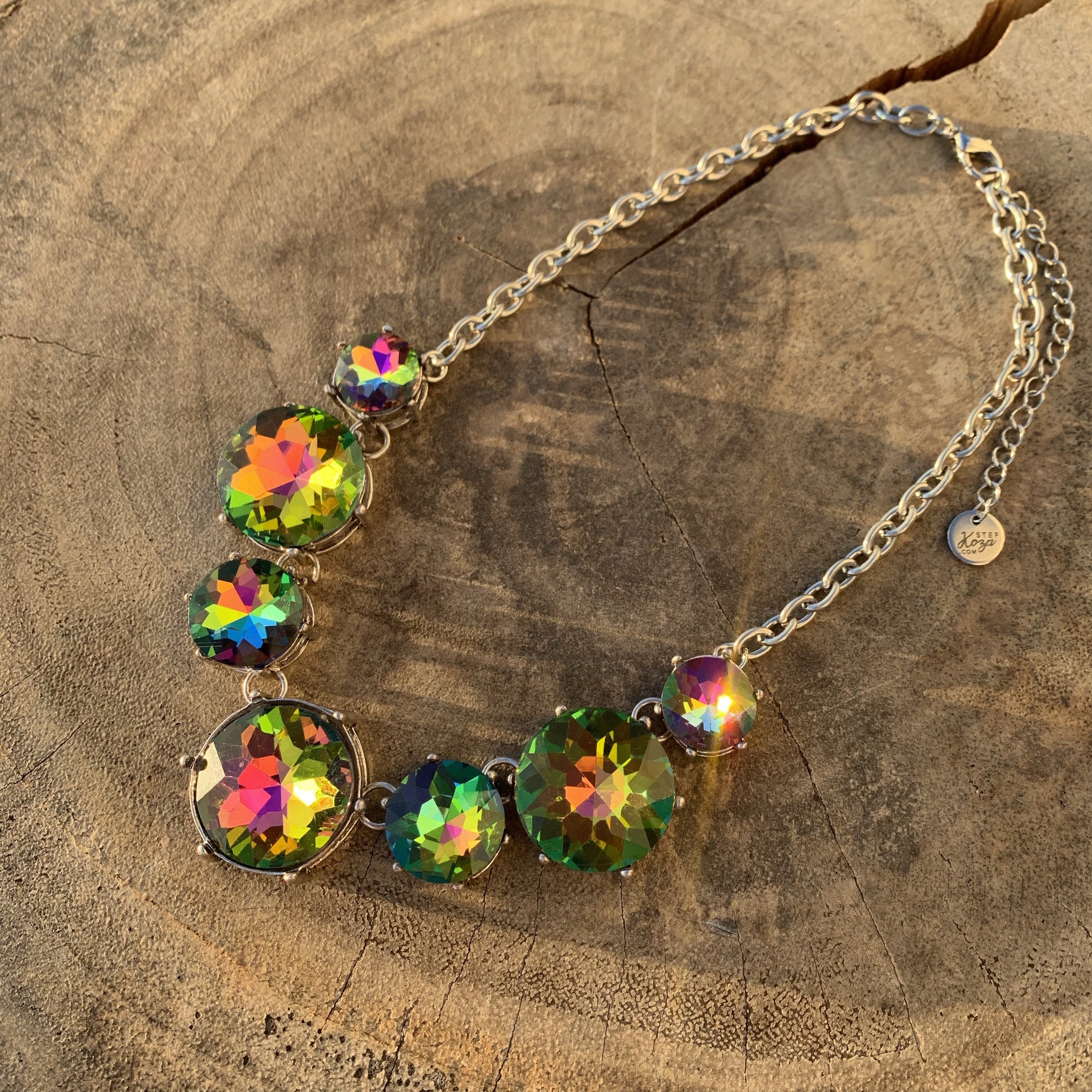 Sparkling Rainbow Crystal Airplane Necklaces