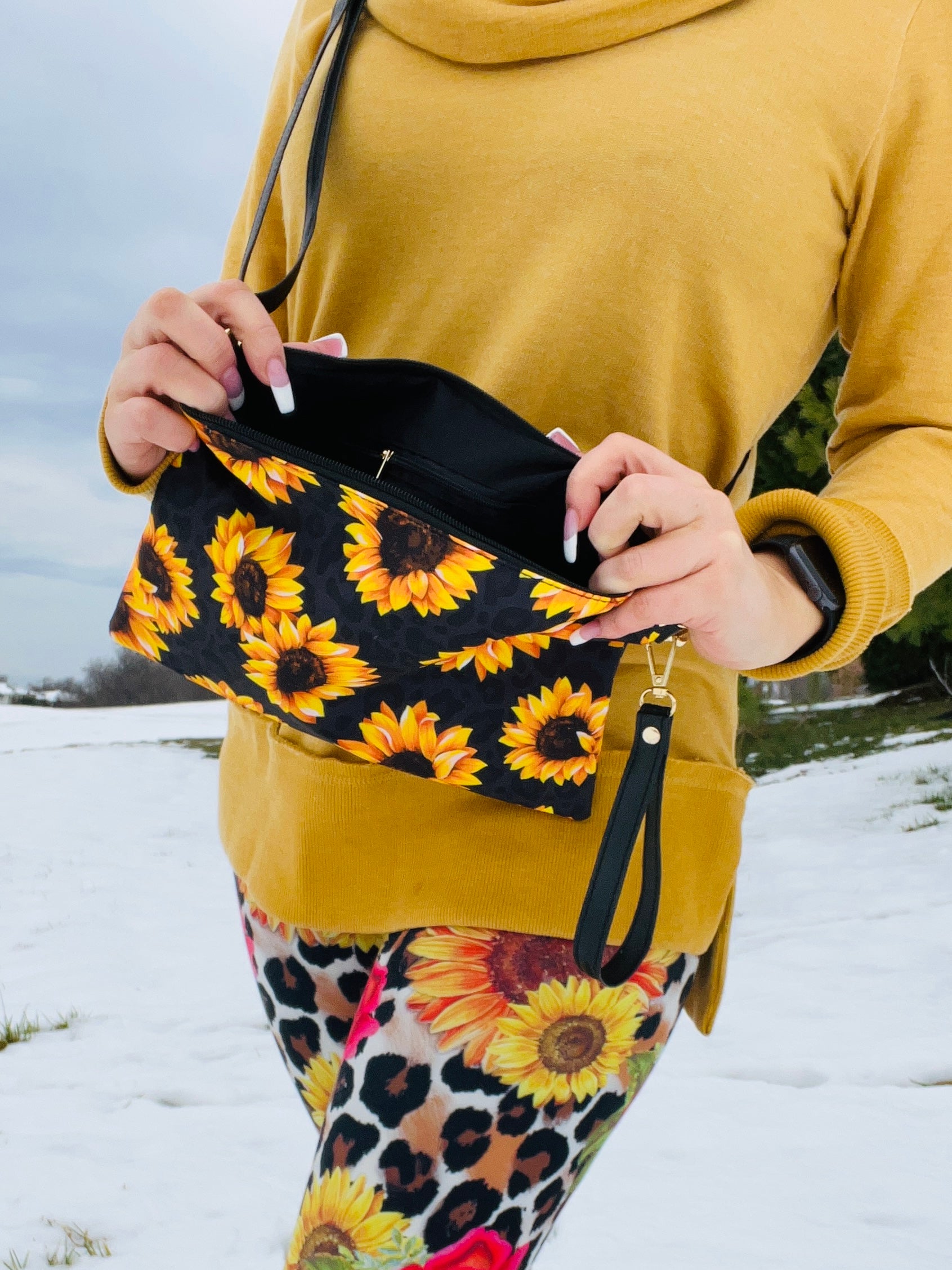 Layla Top Zip Crossbody Bag, Sunflower