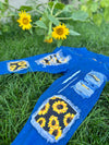 Sunflower Patch Blue Jean Leggings