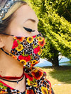 Sunflower, Rose & Leopard Cloth Face Mask