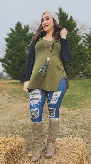 Camouflage Patch Jean Leggings