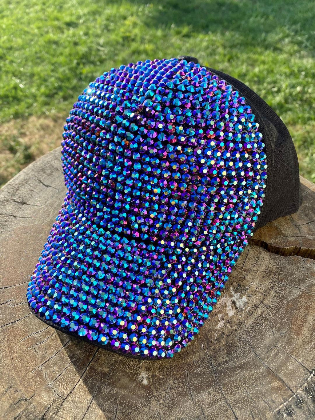 Purple Sparkly Rhinestone Baseball Hat